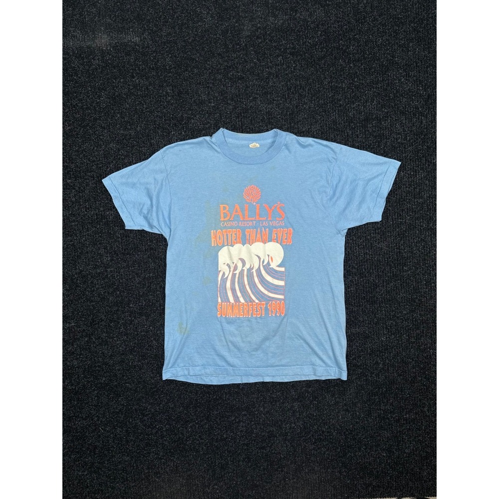 Vintage 1990 Ballys Las Vegas Summerfest T Shirt Screen Stars XL Blue Graphic